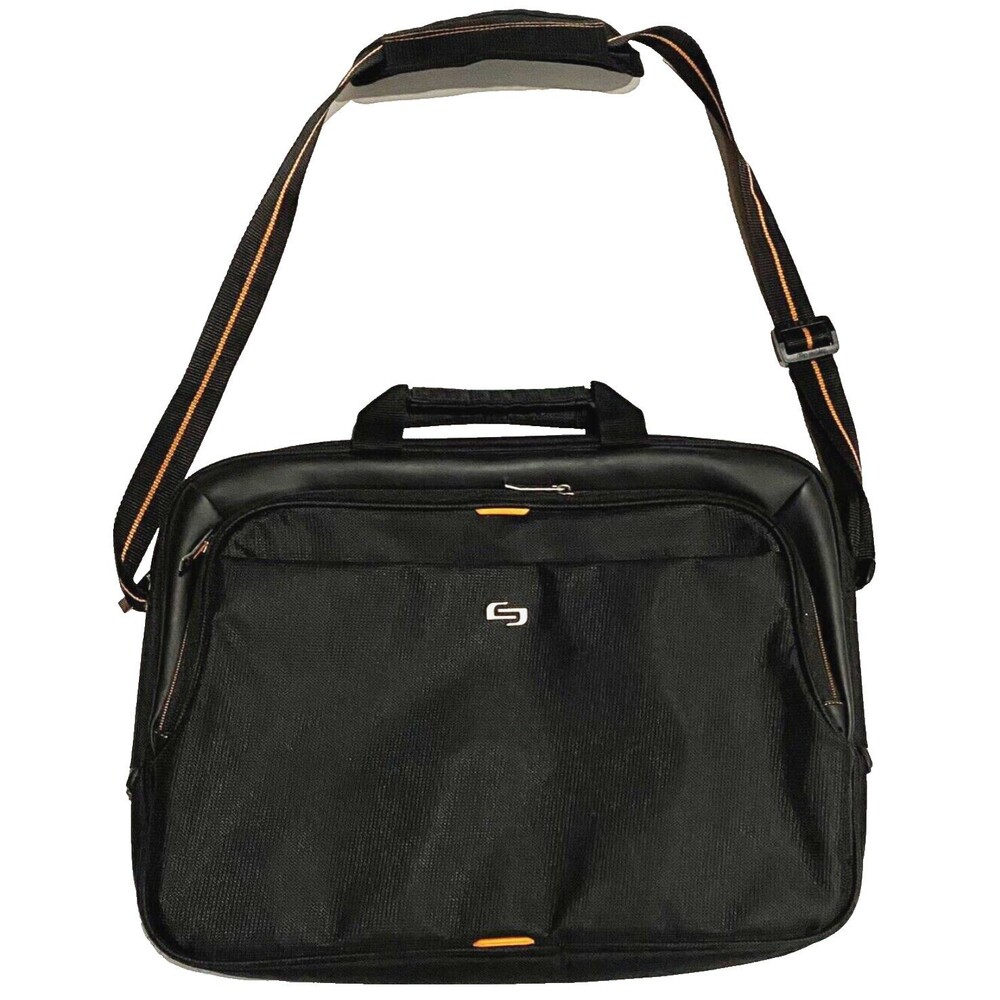 Solo 16" Black Briefcase Messenger Bag Travel Business Office Computer Case